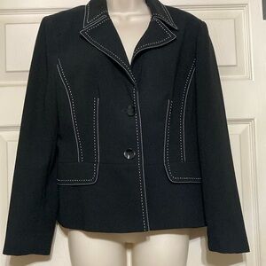 Black jacket with white contrast stitching size P12